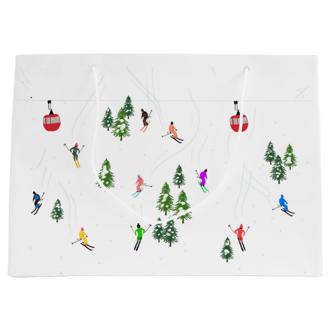  Alpine Skiing | Ski Holiday Skiers Winter  Large Gift Bag (Front)