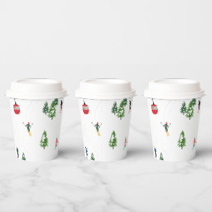 Alpine Skiing Ski Holiday Skiers Winter Paper Cups