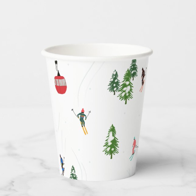  Alpine Skiing | Ski Holiday Skiers Winter  Paper Cups (Front)