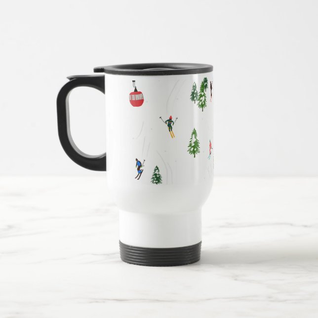  Alpine Skiing | Ski Holiday Skiers Winter  Travel Mug (Left)