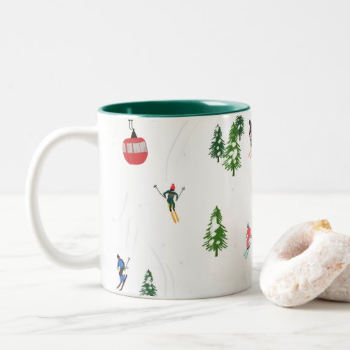  Alpine Skiing  Ski Holiday Skiers Winter  Two_Tone Coffee Mug