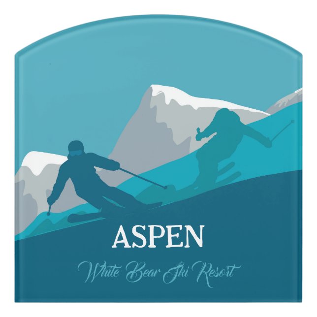  Alpine Skiing  Your Name Door Sign (Contour Front)