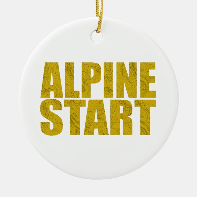 Alpine Start (Topo) Ceramic Ornament (Front)