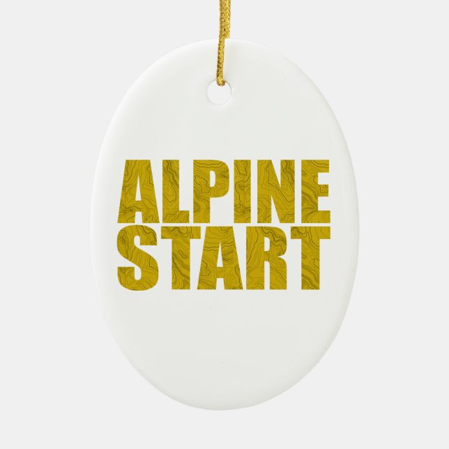 Alpine Start (Topo) Ceramic Ornament (Front)