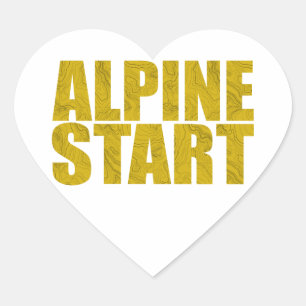 Alpine Start (Topo) Heart Sticker
