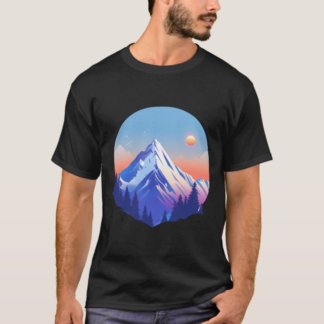 Alpine Sunset Peak Circle T-Shirt (Front)
