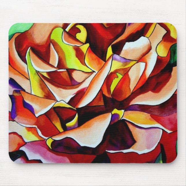 Alpine Sunset Rose flower Mouse Pad (Front)