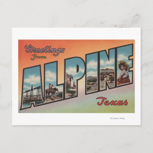 Alpine TexasLarge Letter ScenesAlpine TX Postcard
