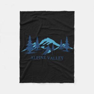 Alpine Valley Ohio Ski Resort Skiing Skier Fleece Blanket