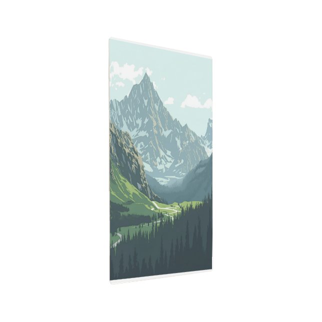 Alpine Valley Poster – Tranquil Mountain View (Angled)