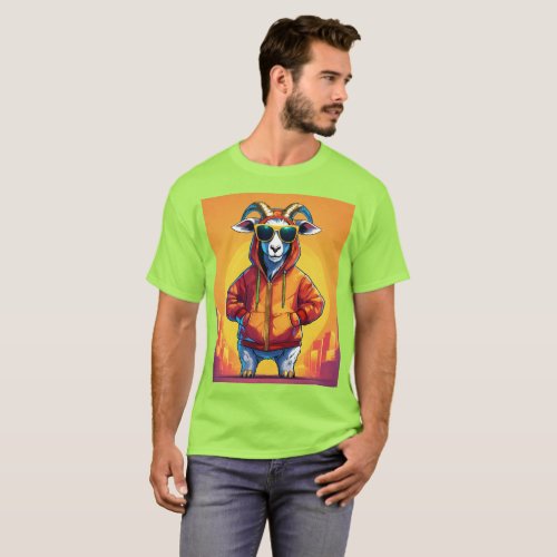 Alpine Wanderlust Discover the Curious Goat Colle T_Shirt
