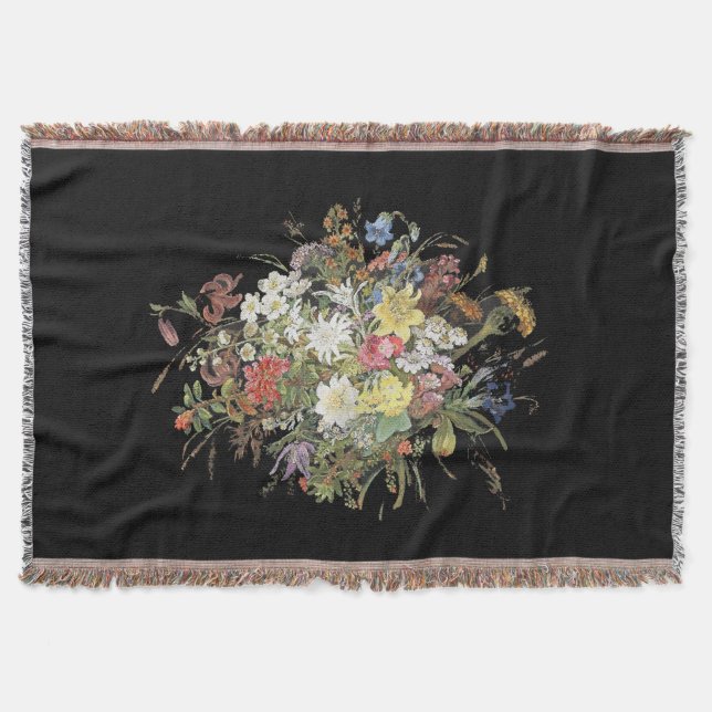 Alpine Wildflower Flowers Edelweiss Spray Throw Throw Blanket (Front)