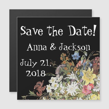 Alpine Wildflower Flowers Save Date Magnetic Card