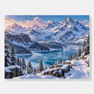 Alpine Winter Wilderness Mountain Lake Foam Board
