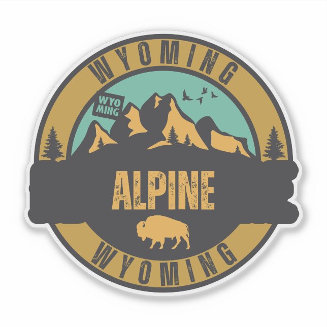 Alpine, Wyoming Sticker (Front)