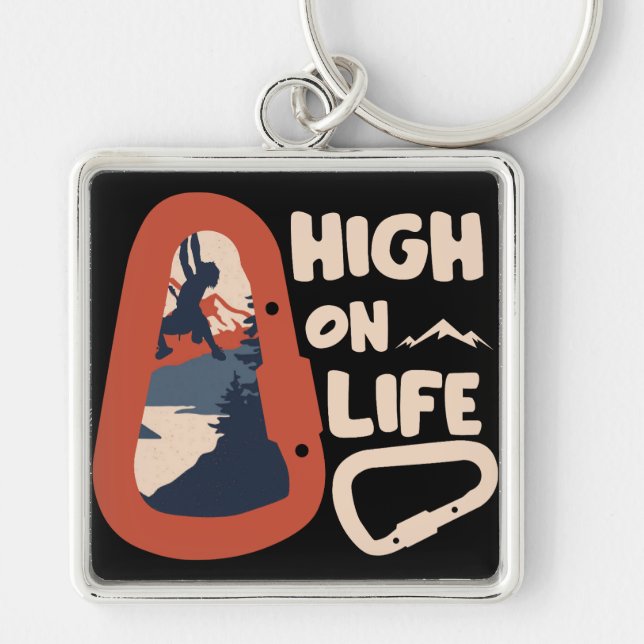 Alpinism Mountaineering High On Life Keychain (Front)