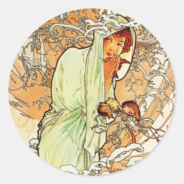 Alpohnse Mucha Winter Stickers (Front)