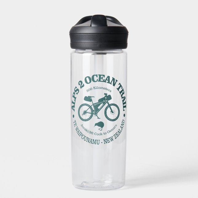 Alps 2 Ocean (cycling) Sticker Water Bottle (Front)