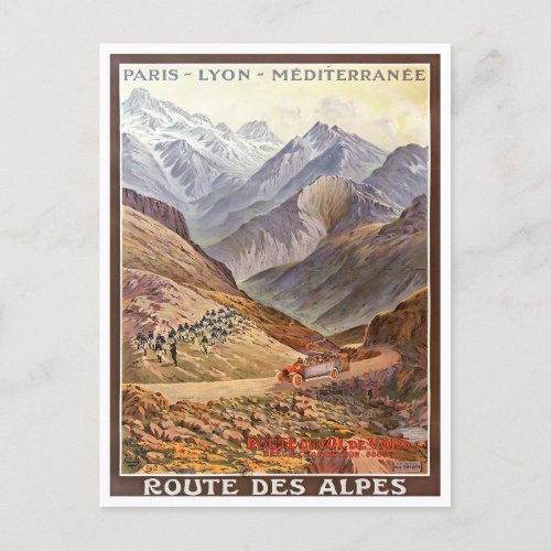 Alps France vintage travel Postcard