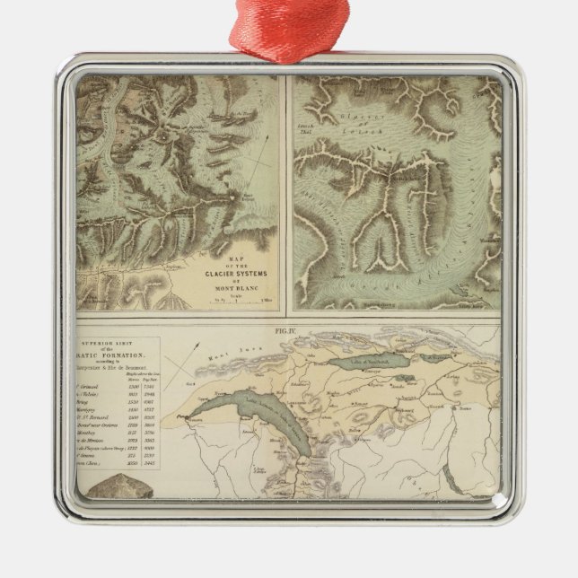 Alps glacier systems metal ornament (Front)