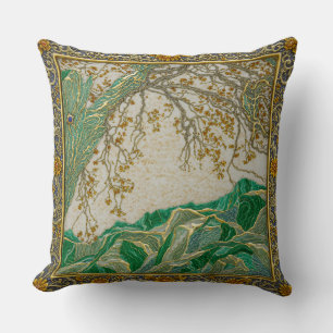 Alps Gold Silver Lapis Amber Malachite Throw Pillow
