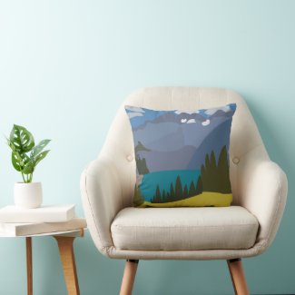 Alps Mountain Lake Throw Pillow