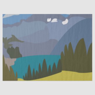 Alps Mountain Lake  Tissue Paper