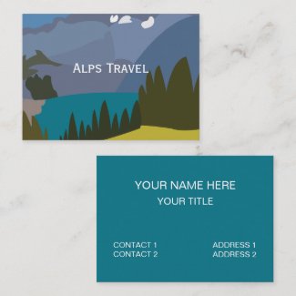 Alps Mountain Lake Travel Business Card