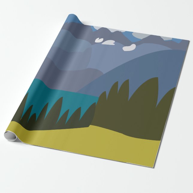Alps Mountain Lake  Wrapping Paper (Unrolled)