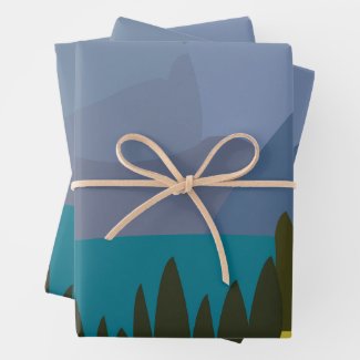 Alps Mountain Lake  Wrapping Paper Sheets