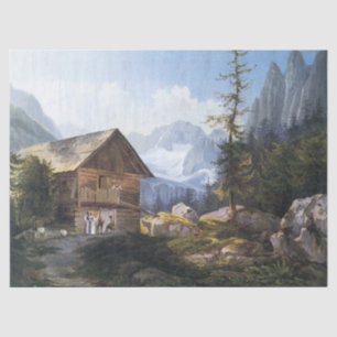 Alps Mountains Forest Trees Chateau Tissue Paper