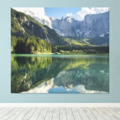 Alps Turquoise Water Beautiful Mountain Lake    Canvas Print