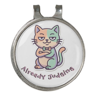 Already Judging, Sarcastic Cat Golf Hat Clip