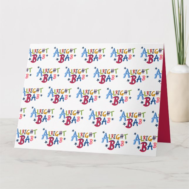 Alright Bab Black Country Words Greetings Card (Front)