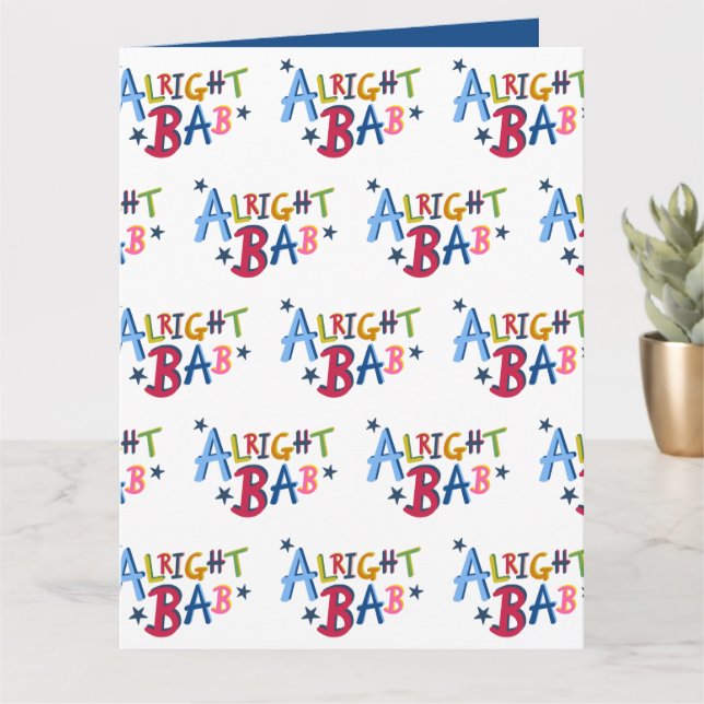 Alright Bab Black Country Words Greetings Card (Small Plant)