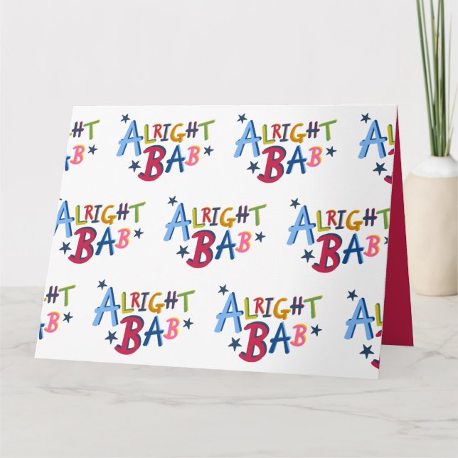 Alright Bab Black Country Words Greetings Card (Front)