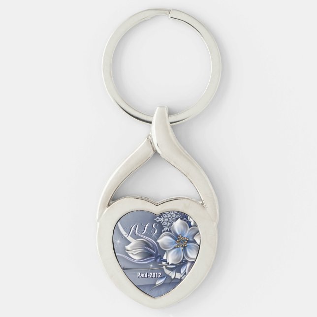 ALS Add Your TextTwisted Heart Keychain (Front)
