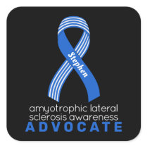 ALS Advocate Black Square Sticker