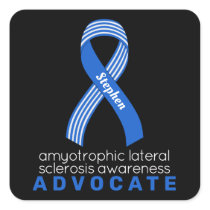 ALS Advocate Black Square Sticker