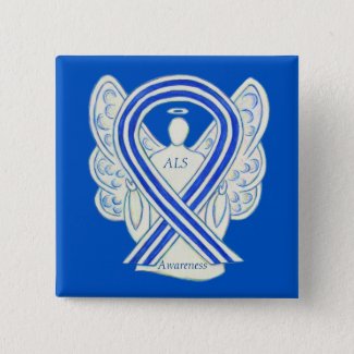 ALS Angel Awareness Ribbon Custom Art Pin