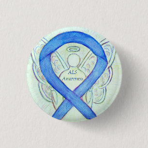 ALS Angel Awareness Ribbon Custom Art Pin