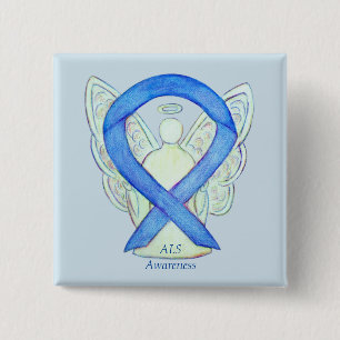 ALS Angel Awareness Ribbon Custom Art Pin