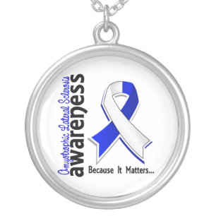 ALS Awareness 5 Silver Plated Necklace