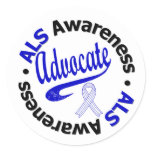 ALS Awareness ADVOCATE Classic Round Sticker