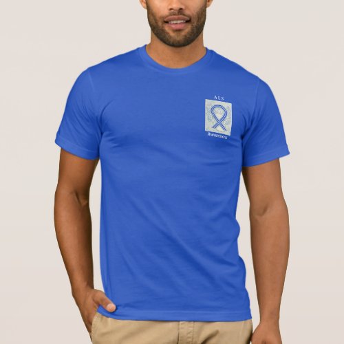 ALS Awareness Blue Ribbon Angel Custom Tee