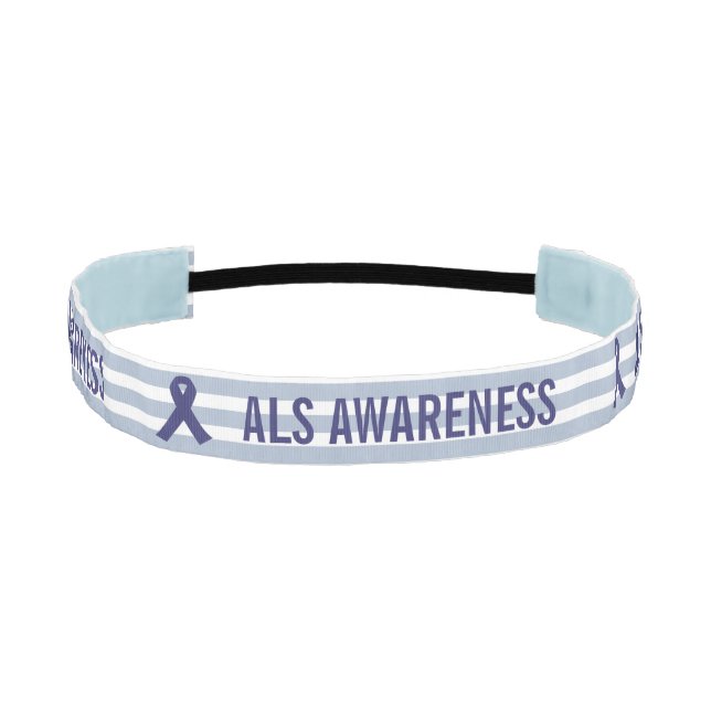ALS Awareness Blue Ribbon Athletic Headband (Front)