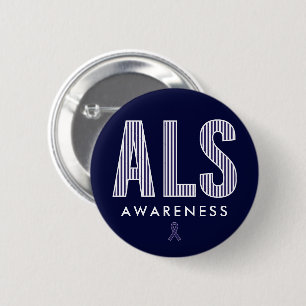 ALS Awareness Blue Ribbon Button