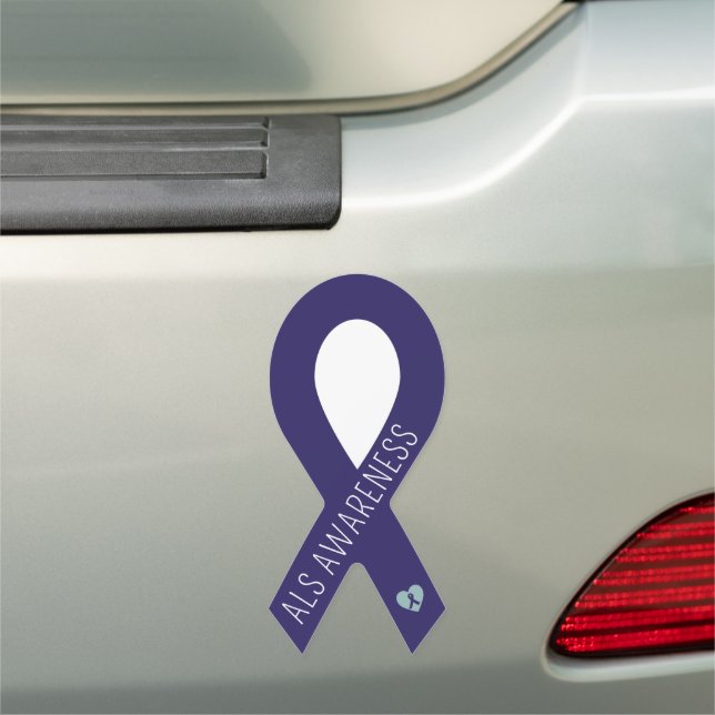 ALS Awareness Blue Ribbon Car Magnet (In Situ)