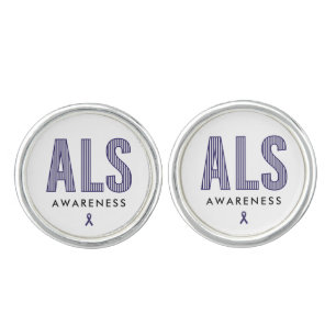 ALS Awareness Blue Ribbon Cufflinks