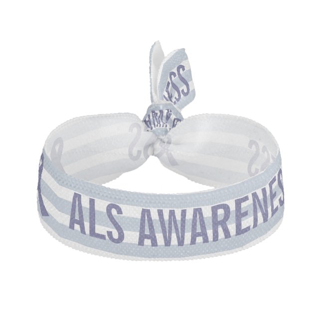 ALS Awareness Blue Ribbon Elastic Hair Tie (Front)